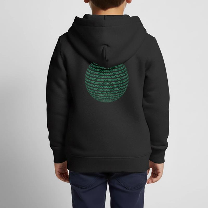 Code binaire Code Informatique Nerd Cadeau étudiant Sweat Premium à capuche zippé enfant bio