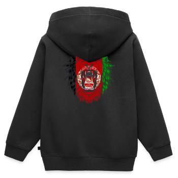 Afghanistan - Kids Premium Organic Zip-up Hoodie - black - Back - AI Model Kid Male (0cm)