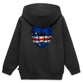 Cap-Vert - Sweat Premium à capuche zippé enfant bio - noir - Dos - AI Model Kid Male (0cm)