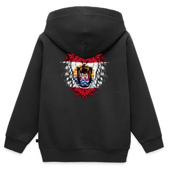 Polynésie française - Sweat Premium à capuche zippé enfant bio - noir - Dos - AI Model Kid Male (0cm)