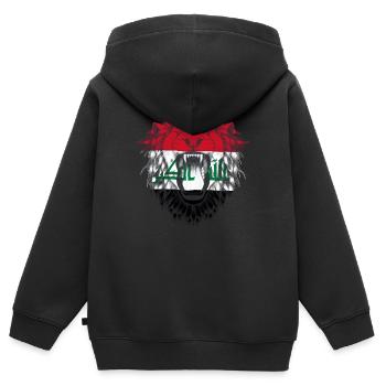 Iraq - Kids Premium Organic Zip-up Hoodie - black - Back - AI Model Kid Male (0cm)