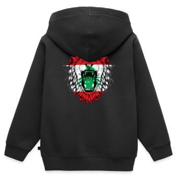 Liban - Sweat Premium à capuche zippé enfant bio - noir - Dos - AI Model Kid Male (0cm)