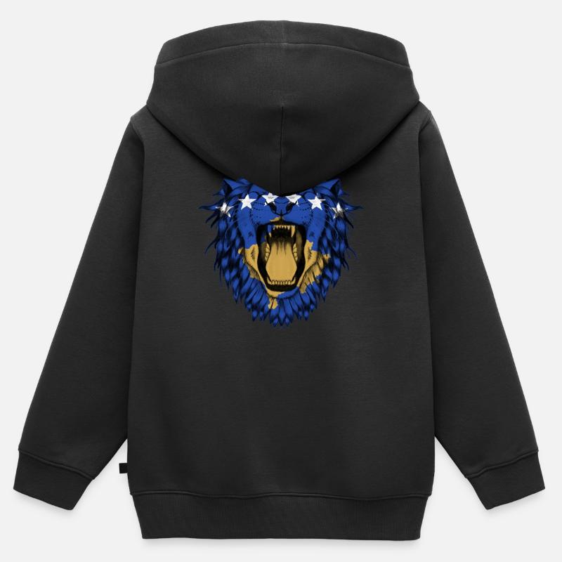 Kosovo - Sweat Premium à capuche zippé enfant bio - noir