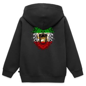 Perse - Sweat Premium à capuche zippé enfant bio - noir - Dos - AI Model Kid Male (0cm)