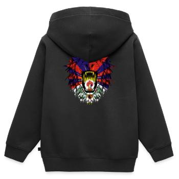 Tibet - Kinder Premium Organic Zip Hoodie - Schwarz - Hinten - AI Model Kid Male (0cm)