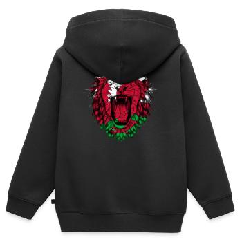 Wales - Kinder Premium Organic Zip Hoodie - Schwarz - Hinten - AI Model Kid Male (0cm)