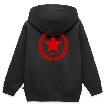 Union soviétique SSSR Union soviétique - Sweat Premium à capuche zippé enfant bio - noir - Dos - AI Model Kid Male (0cm)