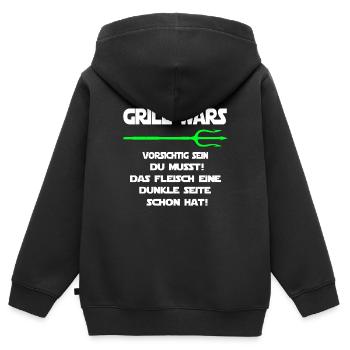 Grill Wars dunkle Seite Grillst - Kinder Premium Organic Zip Hoodie - Schwarz - Hinten - AI Model Kid Male (0cm)