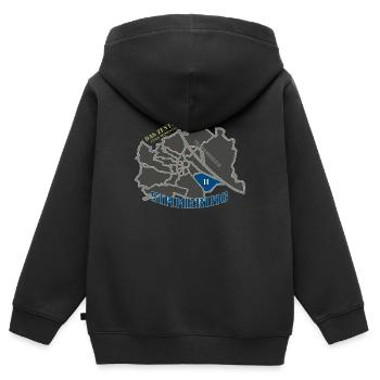 Wien Simmering - Kinder Premium Organic Zip Hoodie - Schwarz - Hinten - AI Model Kid Male (0cm)