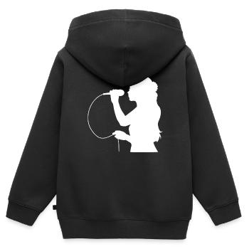 singer - Kids Premium Organic Zip-up Hoodie - black - Back - AI Model Kid Male (0cm)