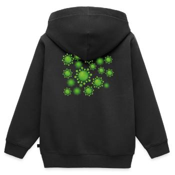 Virus bactéries Germes Corona Sars COVID19 cadeau - Sweat Premium à capuche zippé enfant bio - noir - Dos - AI Model Kid Male (0cm)