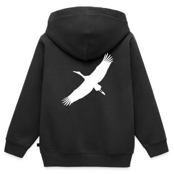 Storch - Kinder Premium Organic Zip Hoodie - Schwarz - Hinten - AI Model Kid Male (0cm)