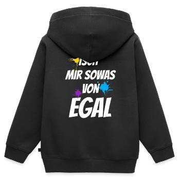 egal! Isch mir sowas von EGAL!!! - Kinder Premium Organic Zip Hoodie - Schwarz - Hinten - AI Model Kid Male (0cm)