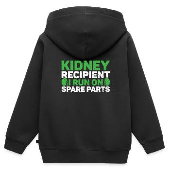 Kidney donor - Kids Premium Organic Zip-up Hoodie - black - Back - AI Model Kid Male (0cm)