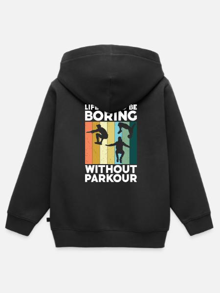 Parkour - Kinder Premium Organic Zip Hoodie - Schwarz