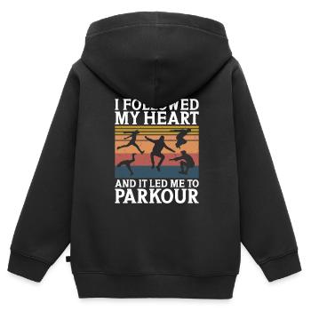 Parkour - Kinder Premium Organic Zip Hoodie - Schwarz - Hinten - AI Model Kid Male (0cm)