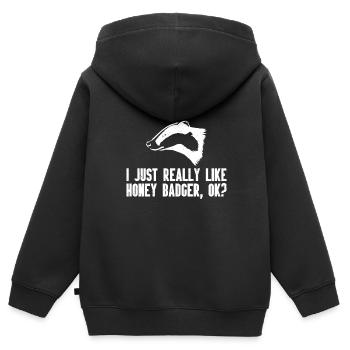 Ratel - Sweat Premium à capuche zippé enfant bio - noir - Dos - AI Model Kid Male (0cm)