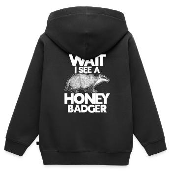 Ratel - Sweat Premium à capuche zippé enfant bio - noir - Dos - AI Model Kid Male (0cm)