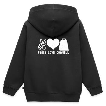 Kuhglocke - Kinder Premium Organic Zip Hoodie - Schwarz - Hinten - AI Model Kid Male (0cm)