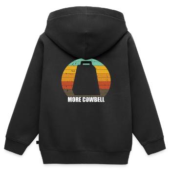 Kuhglocke - Kinder Premium Organic Zip Hoodie - Schwarz - Hinten - AI Model Kid Male (0cm)