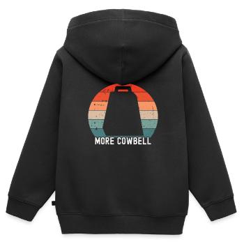 Kuhglocke - Kinder Premium Organic Zip Hoodie - Schwarz - Hinten - AI Model Kid Male (0cm)