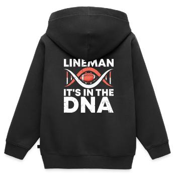 Lineman Joueur de football Offensive Défense - Sweat Premium à capuche zippé enfant bio - noir - Dos - AI Model Kid Male (0cm)