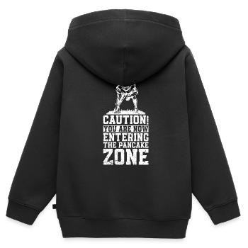 Lineman Joueur de football Offensive Défense - Sweat Premium à capuche zippé enfant bio - noir - Dos - AI Model Kid Male (0cm)