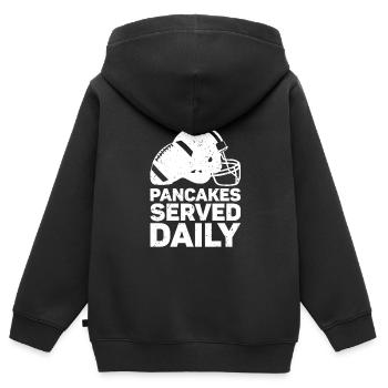 Lineman Joueur de football Offensive Défense - Sweat Premium à capuche zippé enfant bio - noir - Dos - AI Model Kid Male (0cm)