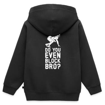 Lineman Joueur de football Offensive Défense - Sweat Premium à capuche zippé enfant bio - noir - Dos - AI Model Kid Male (0cm)