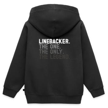 Lineman Joueur de football Offensive Défense - Sweat Premium à capuche zippé enfant bio - noir - Dos - AI Model Kid Male (0cm)