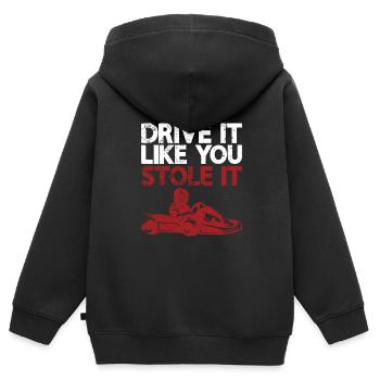 Go karting - Kids Premium Organic Zip-up Hoodie - black - Back - AI Model Kid Male (0cm)