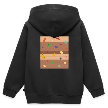 Wall Climbing Bouldering Rock Face - Kids Premium Organic Zip-up Hoodie - black - Back - AI Model Kid Male (0cm)