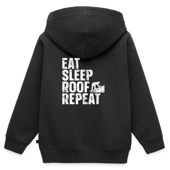 Dachdecker -Dachhäuser Reparaturen - Kinder Premium Organic Zip Hoodie - Schwarz - Hinten - AI Model Kid Male (0cm)