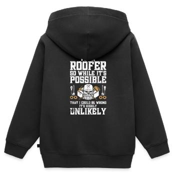 Dachdecker -Dachhäuser Reparaturen - Kinder Premium Organic Zip Hoodie - Schwarz - Hinten - AI Model Kid Male (0cm)