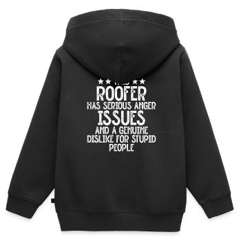 Dachdecker -Dachhäuser Reparaturen - Kinder Premium Organic Zip Hoodie - Schwarz - Hinten - AI Model Kid Male (0cm)