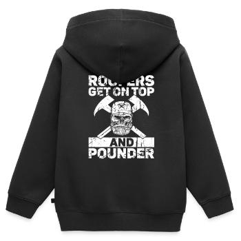 Dachdecker -Dachhäuser Reparaturen - Kinder Premium Organic Zip Hoodie - Schwarz - Hinten - AI Model Kid Male (0cm)