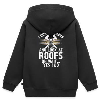 Dachdecker -Dachhäuser Reparaturen - Kinder Premium Organic Zip Hoodie - Schwarz - Hinten - AI Model Kid Male (0cm)