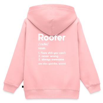 Dachdecker -Dachhäuser Reparaturen - Kinder Premium Organic Zip Hoodie - Rosa - Hinten - AI Model Kid Female (0cm)
