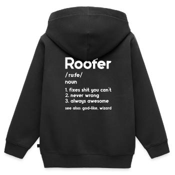 Dachdecker -Dachhäuser Reparaturen - Kinder Premium Organic Zip Hoodie - Schwarz - Hinten - AI Model Kid Male (0cm)