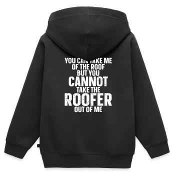 Dachdecker -Dachhäuser Reparaturen - Kinder Premium Organic Zip Hoodie - Schwarz - Hinten - AI Model Kid Male (0cm)