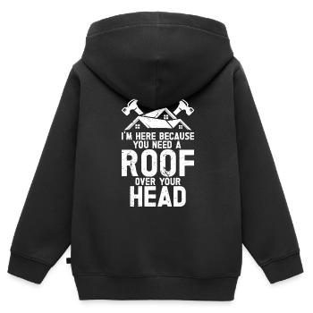 Dachdecker -Dachhäuser Reparaturen - Kinder Premium Organic Zip Hoodie - Schwarz - Hinten - AI Model Kid Male (0cm)