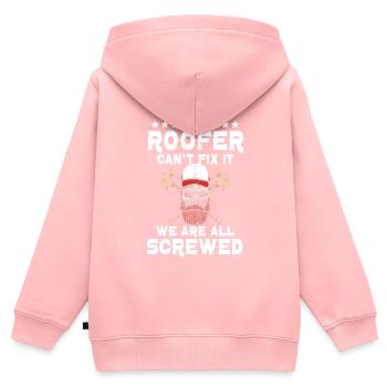 Dachdecker -Dachhäuser Reparaturen - Kinder Premium Organic Zip Hoodie - Rosa - Hinten - AI Model Kid Female (0cm)