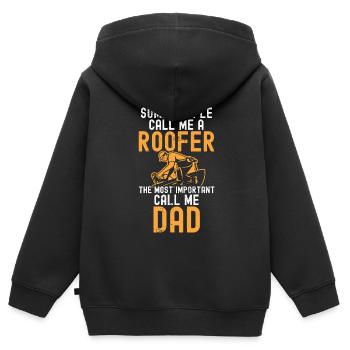 Dachdecker -Dachhäuser Reparaturen - Kinder Premium Organic Zip Hoodie - Schwarz - Hinten - AI Model Kid Male (0cm)