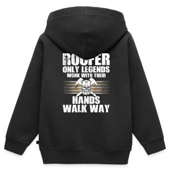 Dachdecker -Dachhäuser Reparaturen - Kinder Premium Organic Zip Hoodie - Schwarz - Hinten - AI Model Kid Male (0cm)