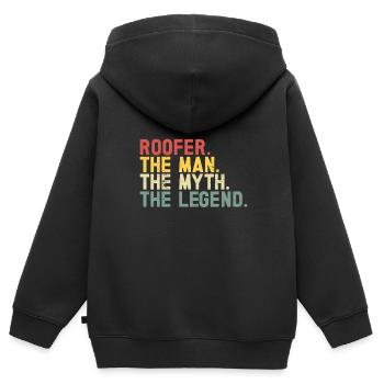 Dachdecker -Dachhäuser Reparaturen - Kinder Premium Organic Zip Hoodie - Schwarz - Hinten - AI Model Kid Male (0cm)