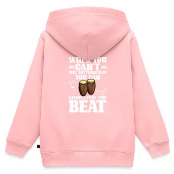 Conga Drum Musician Drumline - Kinder Premium Organic Zip Hoodie - Rosa - Hinten - AI Model Kid Female (0cm)