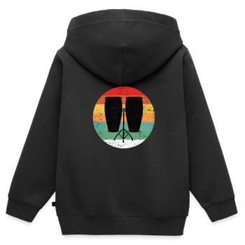 Conga Drum Musician Drumline - Kinder Premium Organic Zip Hoodie - Schwarz - Hinten - AI Model Kid Male (0cm)