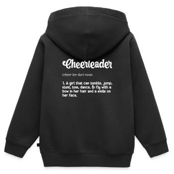 Cheerleader - Kinder Premium Organic Zip Hoodie - Schwarz - Hinten - AI Model Kid Male (0cm)