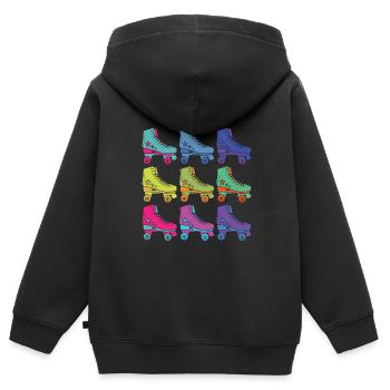 Rollschuhe - Kinder Premium Organic Zip Hoodie - Schwarz - Hinten - AI Model Kid Male (0cm)