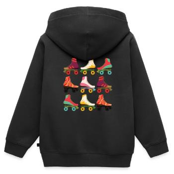 Rollschuhe - Kinder Premium Organic Zip Hoodie - Schwarz - Hinten - AI Model Kid Male (0cm)